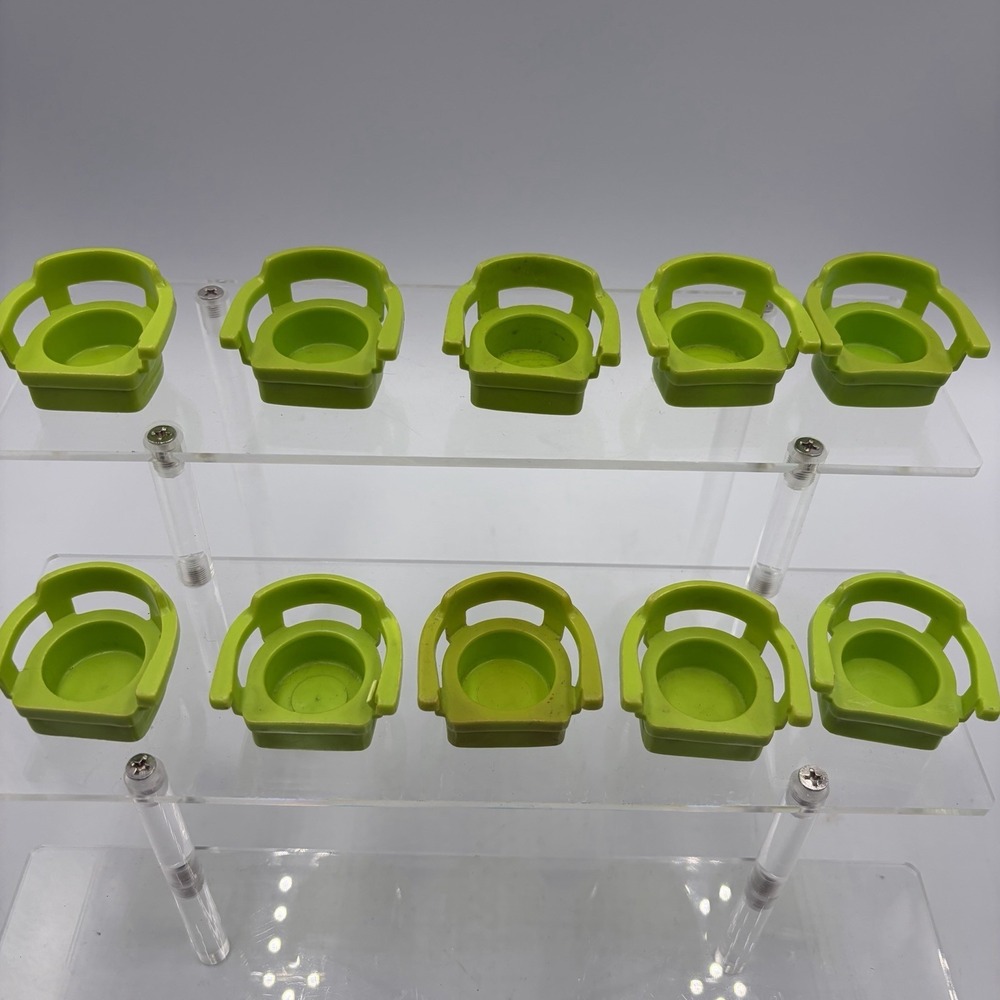 10 Fisher Price Little People Captains Kitchen Chairs Triangle Green High Chair